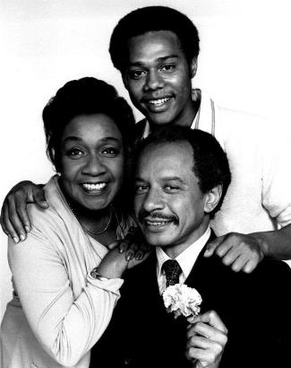 Sanford (left) with cast members Sherman Hemsley and Mike Evans