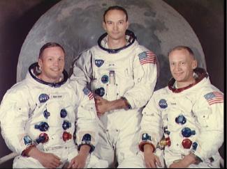 Commander Neil Armstrong, Command Module pilot Michael Collins, Lunar Module pilot Edwin E. Aldrin, Jr.