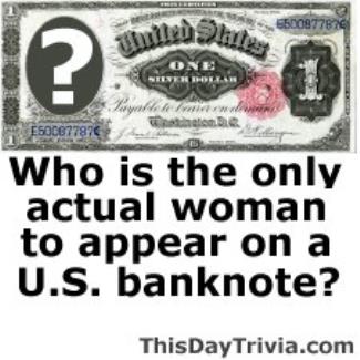 Who is the only actual woman to appear on a U.S. banknote?