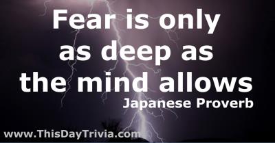 Quote: Fear is only as deep as the mind allows. - Japanese proverb