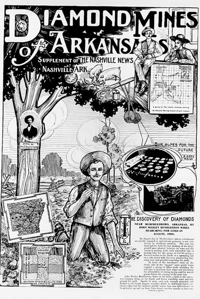 Newspaper supplement promoting diamond mining in Arkansas (early 1900s)