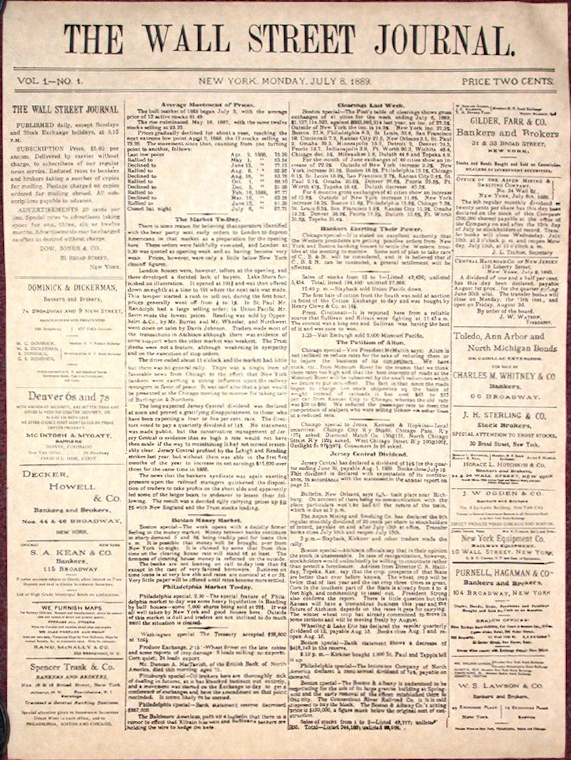 First Issue July 8, 1889