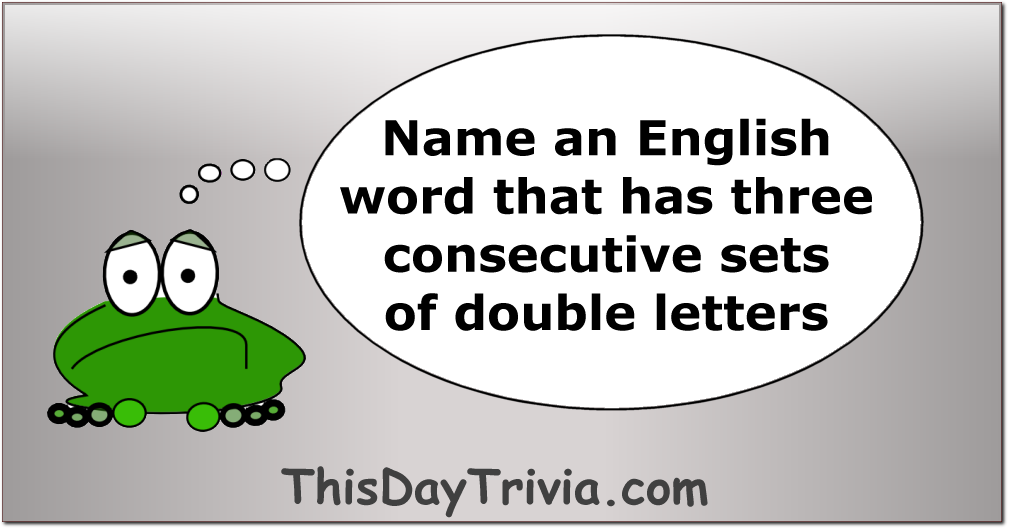 Name an English word that has three consecutive sets of double letters