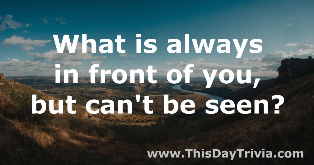 What is always in front of you, but can't be seen?