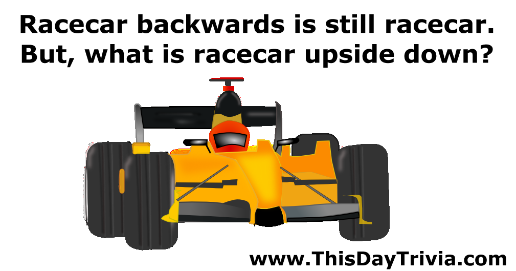 Racecar backwards is still racecar. But, what is racecar upside down?