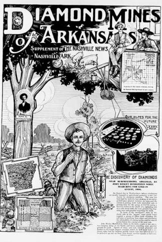 Newspaper supplement promoting diamond mining in Arkansas (early 1900s)
