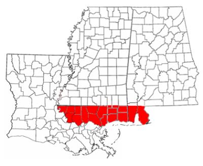 Portion of West Florida that was claimed by the U.S.