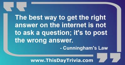 Quote: The best way to get the right answer on the internet is not to ask a question; it's to post the wrong answer. - Cunningham's Law